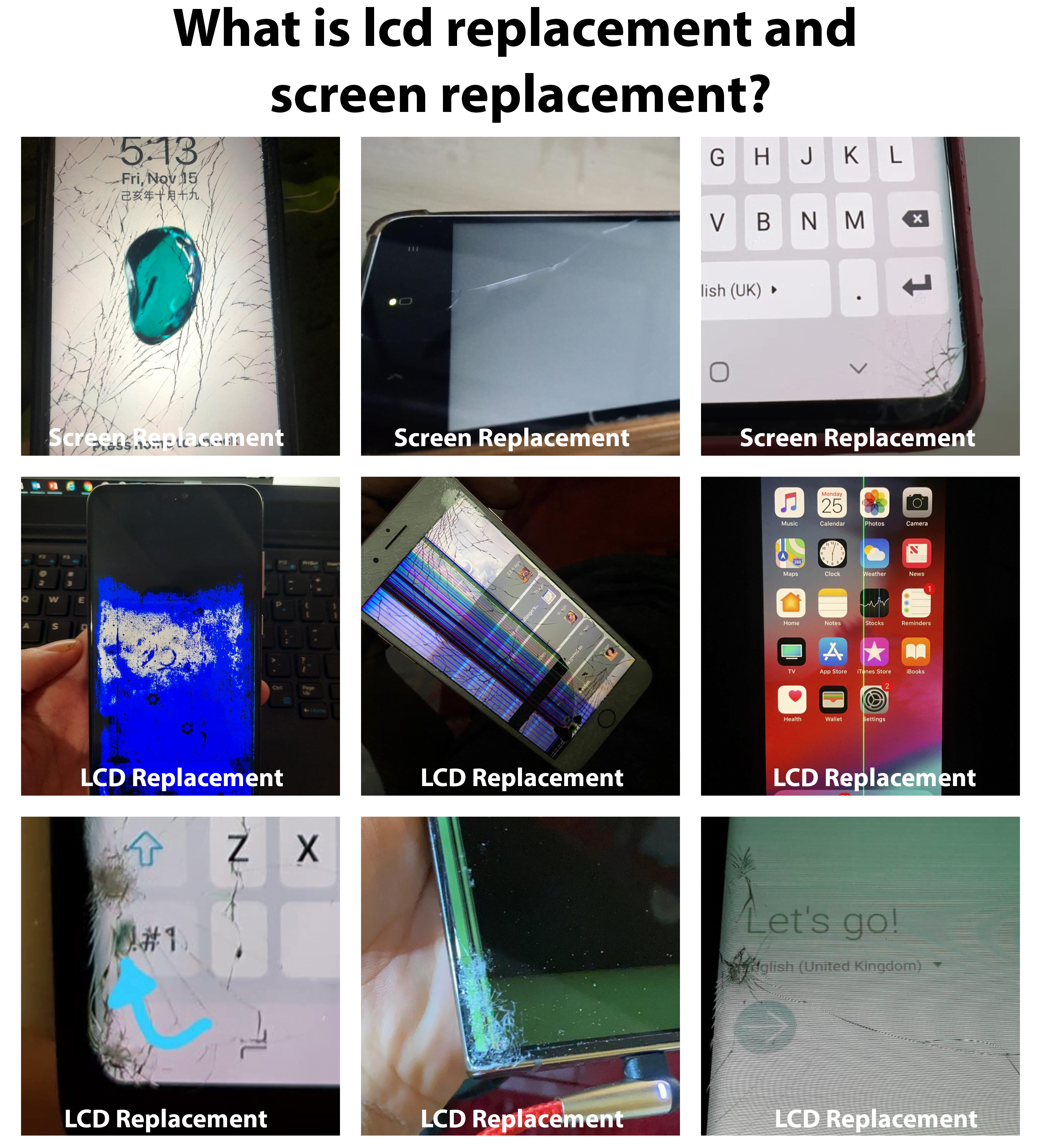 What is screen replacement and lcd replacement